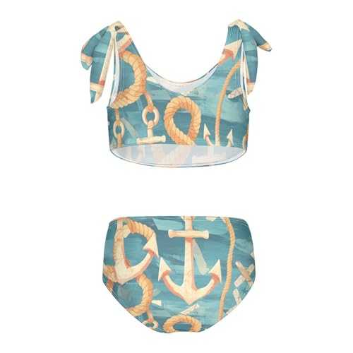 KLL Anchors and Ropes Girl 2 Piece Bikini Sets Beach Swimsuit Swimwear Adjustable Strap2