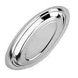 Chandler Stainless Steel Serving Tray | platters and trays for parties, Premium Oval Silver Platter for Serving Food, Party Trays, Turkey Platter (12"/14"/16"/18")