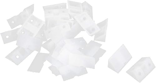X-DREE Shelf Closet Plastic Corner Braces Angle Brackets Furniture Assembly White 20pcs(Armario de estantería Soportes de esquina de plástico