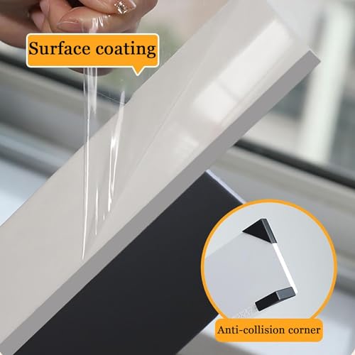 Image of White Window Sill Protector Waterproof Cuttable Windows Replacement Plate for Decor Bay Window Countertop PVC Window Cill Capping Ledge Guard Protectors for Home Hotel Kitchen Bathroom Outdoor(80x15cm