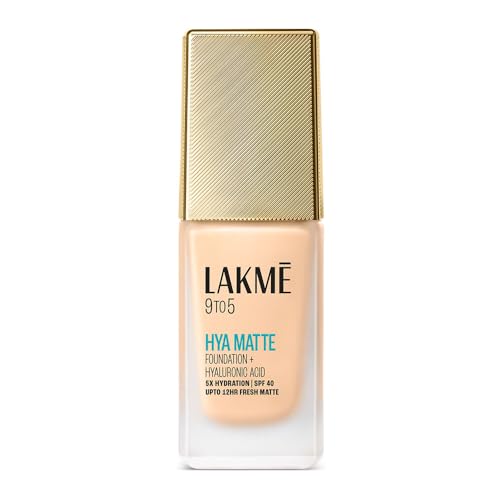Image of Lakme 9to5 Hya Matte Foundation + Hyaluronic Acid Warm Light - 25ml
