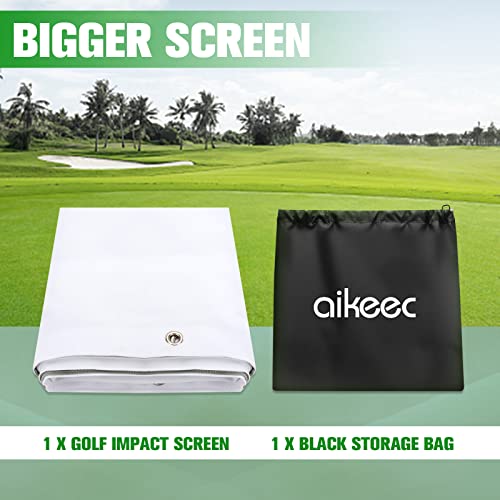 aikeec Golf Simulator Impact Screen: Ultra Clear Golf Impact Screen for Indoor Golf Training, 8.2 ft x 6.8 ft Impact Screen for Home Projector Practice with 38 pcs Grommet Holes by aikeec - Used condition - Image 6