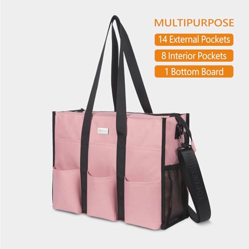 Image of TOPDesign Utility Water Resistant Tote Bag with 22 Pockets, Zipper Closure