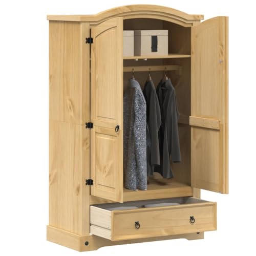 Lumanois Armario Corona 101x52x170 cm Madera Maciza de Pino,Mobiliario,Armarios y Almacenamiento,Armarios roperos,46.8kg-4005662