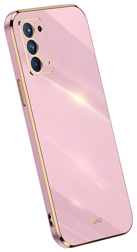Topme Funda de Silicona para OPPO Find X3 Lite/OPPO Reno5 5G (6.43' Inches), [ Carcasa Case de Teléfono Estilo Borde Dorado] - Violeta