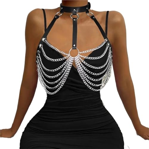 Leather Punk Belt Body Chain For Women Goth BDSM Lingerie Bondage Corset Harness Belt Rave Fashion Accessories