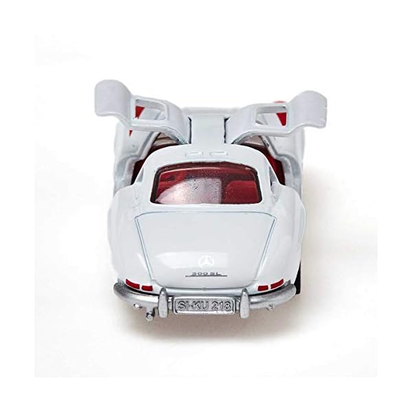 siku 1470, Mercedes-Benz 300 SL, Metall/Kunststoff, Weiß/Rot, Spielzeugauto für Kinder, Öffenbare Flügeltüren – Bild 5