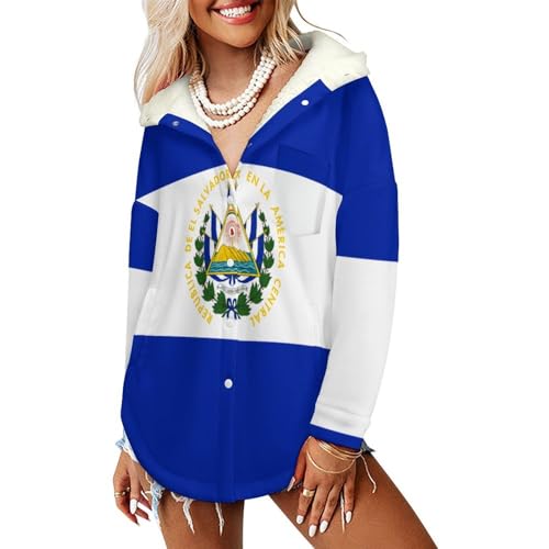 Sweat à capuche femme Salvador veste polaire chaude d'hiver en bleu lourd à poches