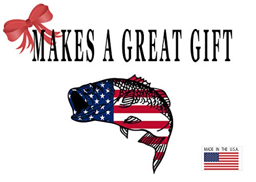 Bass Fish USA Flag Sticker Decal Fishing Bumper Sticker Fish Patriotic United Auto Decal Car Truck Boat RV Real Life Rod Tackle Box