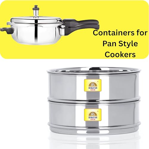 Image of Rakesh Gold Stainless Steel Stackable Separator Bowls (Pan Style Cookers, 3L to 3.5L Cookers (Regular Size))
