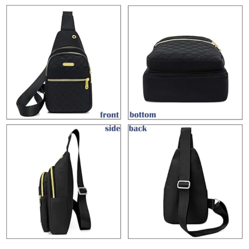 Mochila bandolera pequeña para senderismo y viaje negra miniatura 5