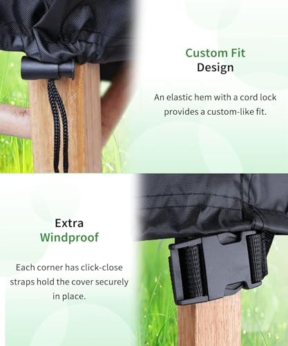 Housses imperméables pour meubles de patio pour table et chaises rectangulaires, protection durable contre les intempéries