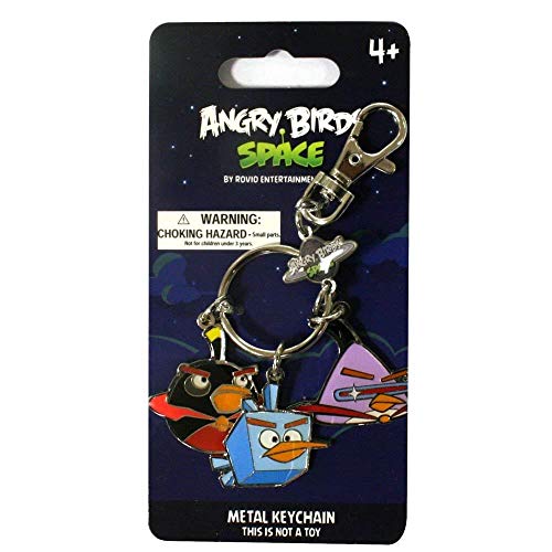 Angry Birds SPACE Metal Keychain #1 Firebomb Bird, Ice Bird Lazer Bird