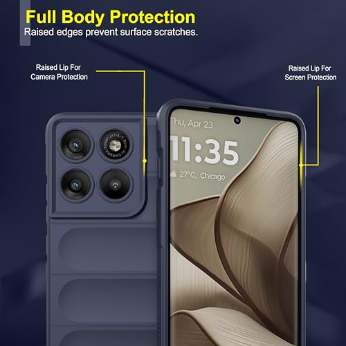 Image of Zapcase Back Case Cover for Motorola Edge 70 5G | Compatible for Motorola Edge 70 5G Back Cover | Liquid Silicon Magic Case with Camera Protection | Sapphire