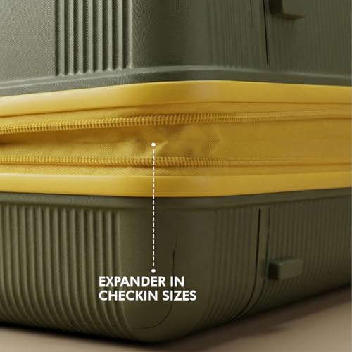 Image of Aristocrat Solana Check-in Trolley Bag 65cm | Medium | Hard Luggage | 8-Wheel Suitcase with Front Opening for Business Travel | TSA Lock with Anti-Theft Zipper | 3 Years International Warranty (Green)