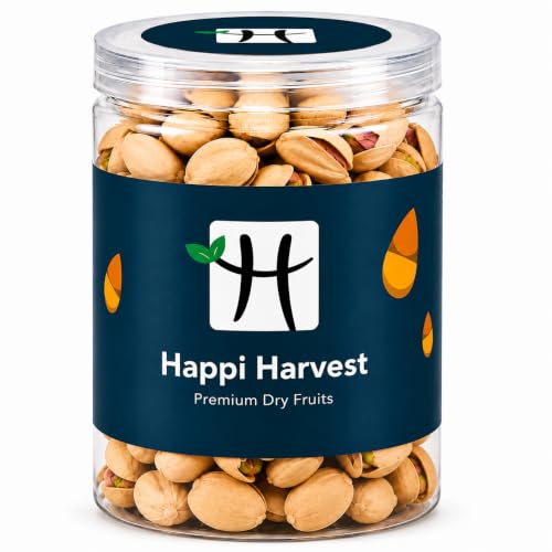 Image of Happi Harvest Premium California Roasted & Salted Pistachios 200g | Healthy Snacks, Dry Fruits, Pista | Tasty & Healthy | High in Protein & Dietary Fiber | Low Calorie Nuts