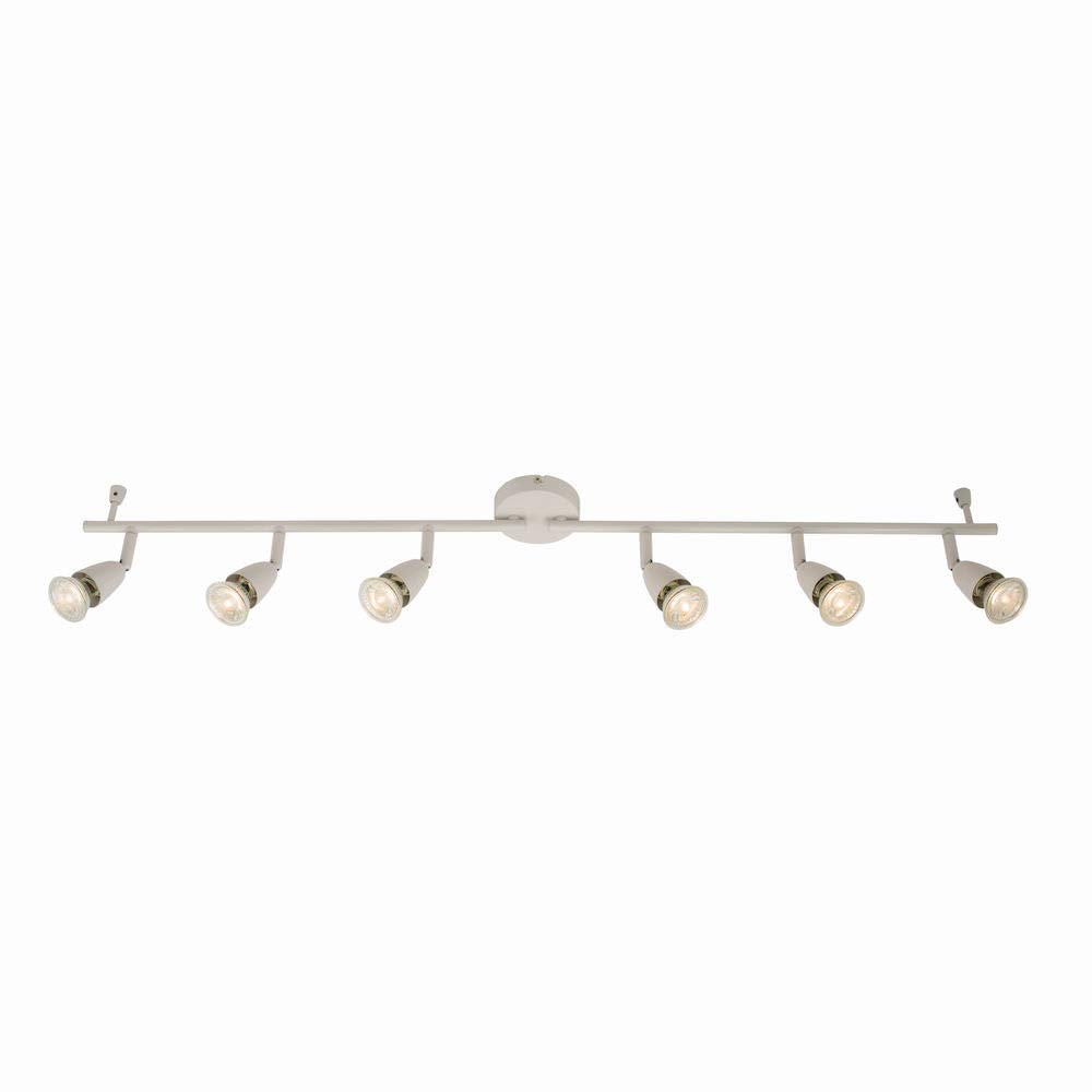 Betta Lighting Gloss White Ceiling 6 Light Spotbar Fitting - 2 Individualy Adjustable Bars With 3 Fully Adjustable Spotlights Each Finish Led Compatible Dimmable
