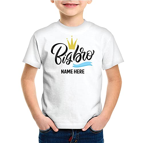 GingercrushBig Bro Boys Regular Fit Cotton T-Shirts and Personalized Available for Gift Purpose Name & Article Printed T-Shirt