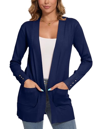 Image of Spicy Sandia Womens Open Front Cardigan Sweaters with Pockets | Long, Dressy Casual, For Office Work Business, 2026 Fall Trendy