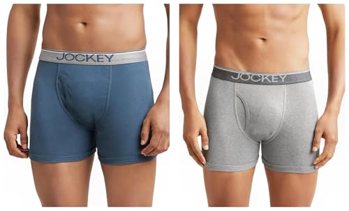 Image of Jockey 8009 Men's Super Combed Cotton Rib Solid Boxer Brief with Ultrasoft Waistband (Pack of 2)