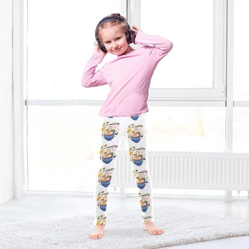 ZZKKO Girls Leggings Ramen Noodle Soup Toddler Girls Clothes Leggings for Girls Toddler Girls Leggings 3-4T4