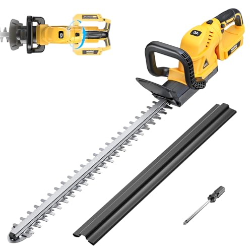 Hedge Trimmer Cordless Compatible with DEWALT 20V Battery (Tool Only) 22 Inch MtiolHig Electric Bush Trimmer 2000RPM Brushless Motor & Rotating Handle & Battery Level Display for Yard Garden