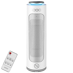 iDOO elektrische ruimteverwarmer met afstandsbediening, 2000 W snelle verwarming PTC keramische verwarming, veilig en stil, draagbare verwarming met oscillatie, 1-12 uur timer, LED-display