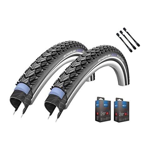 2er Set Schwalbe Reifen Marathon Plus Tour 28 Zoll Reflex auswählbar mit Schläuchen + 3 MSZweirad Reifenheber E Bike Cover