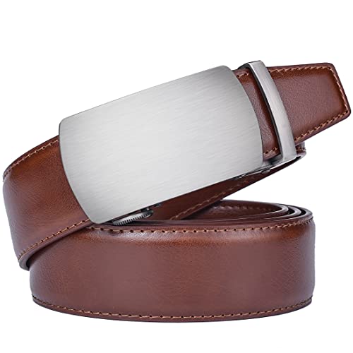 Image of Beltox Men Leather Belt w Slide Ratchet Interchangeable Buckle