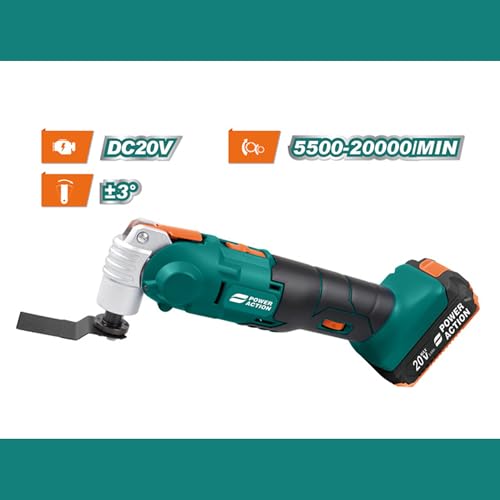 Image of Sulfar Power Action Cordless Multi-Function Saw Quick Change Accessory System, Adjustable Variable Speed for Wood, Metal, Plastic, Ceramic (CMFS20)
