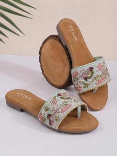 Image of Women's and Girls Flat Slipper Light weight Comfortable Soft TPR Sole Slip-On Casual Sandals Footwear for Office Casual 1 Pair