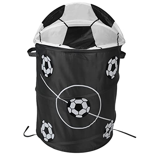 ivamulie Cesto plegable para la colada de fútbol, contenedor de almacenamiento versátil, cesta de poliéster que ahorra espacio para juguetes, libros y ropa