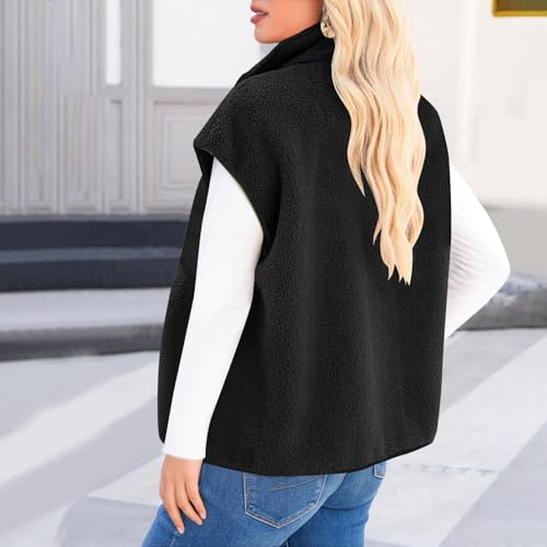 Fleece Vest Women Trendy Color Block Zip Up Sherpa Vests Lightweight Warm Sleeveless Fleece Jackets With Pockets4