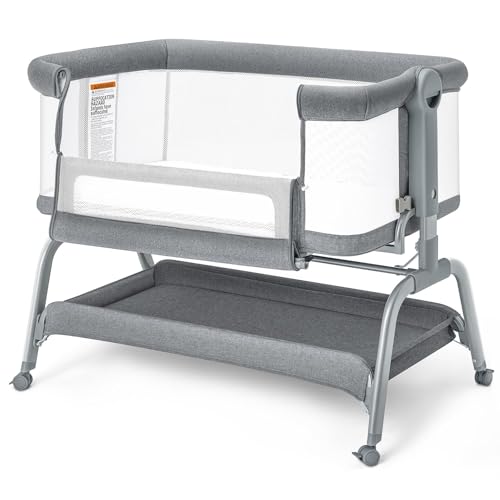 BabyBond Baby Bassinet, 3 in 1 Bassinet Bedside Sleeper with Washable Soft Mattress and Sheet, 6...