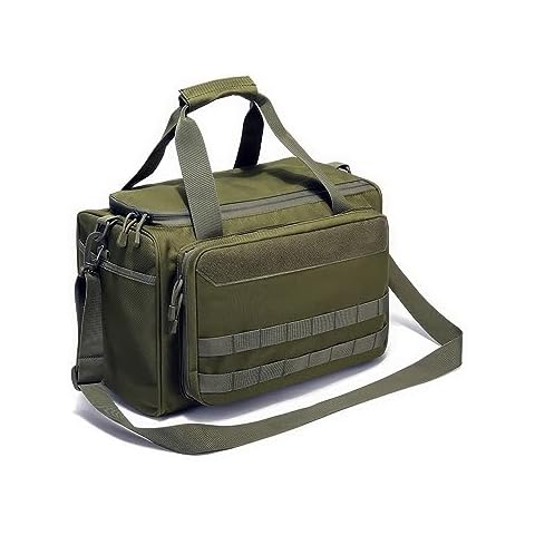 Piscorush Tactical Gun Range Bag Deluxe Pistol Shooting Range For Shooting, Range, Storage and Transport (Military Green) Cover