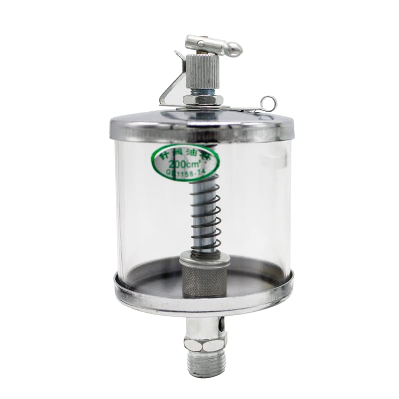 Lubrificatore a goccia Oliatore Capacità 16-400ML, Coppa deIl'olio con valvola a spillo trasparente, Oliatore in vetro organico for parte della macchina(50mlxM14x1.5)
