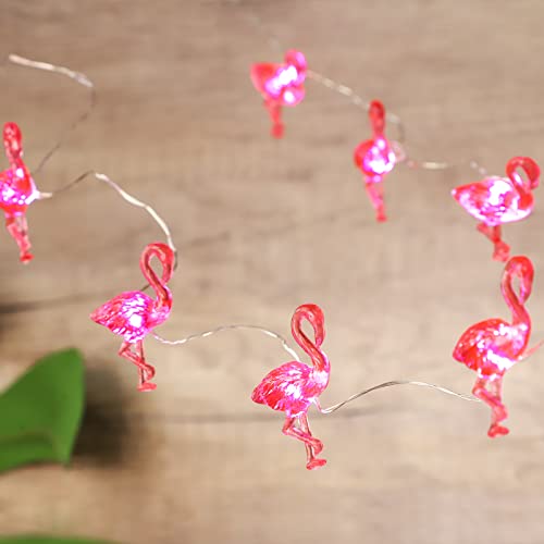 Image of Pink Flamingo String Lights Battery Operated with Remote Fairy Lights 10ft 30LEDs USB Plug in Summer Tropic Themed Flamingo Decor Lights for Home Party Gifts Decorations