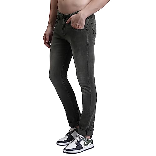Image of Cantabil Cotton Denim Flat Front Mid Rise Full Length Regular Fit Casual Jeans for Men | Denim for Mens | Mens Full Length Cotton Casual Jeans (P MDNM00417A)