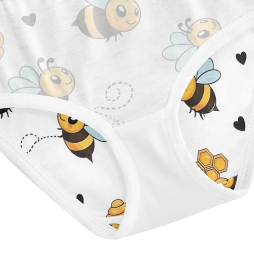Toddler Girl Panties, Cute Cartoon Bees Girls Underwear Cotton, 2–8 Years4