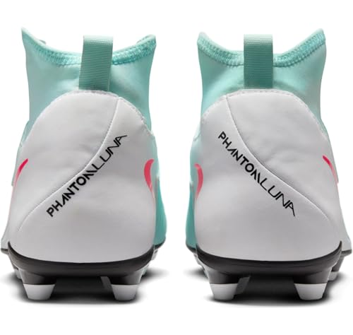 Nike Phantom Luna 2 Club MG High-Top Soccer Cleats (FJ2558-300, Mint/Off Noir/Atomic Red)3