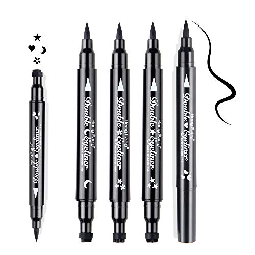 Bivisen Eyeliner Pencil Pen with Eye Makeup Stamp, Waterproof Double Sided Long Lasting Seal Eyeliner