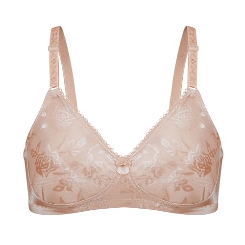 Image of Bestform Women's 5006222 Floral Jacquard Wireless Soft Bra with Lightly-Lined Cups