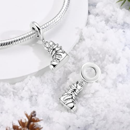 Image of 925 Sterling Silver Charms,Hypoallergenic Beads,Compatible with Pandora Bracelets and Necklaces,Women Holiday Gift Pendants