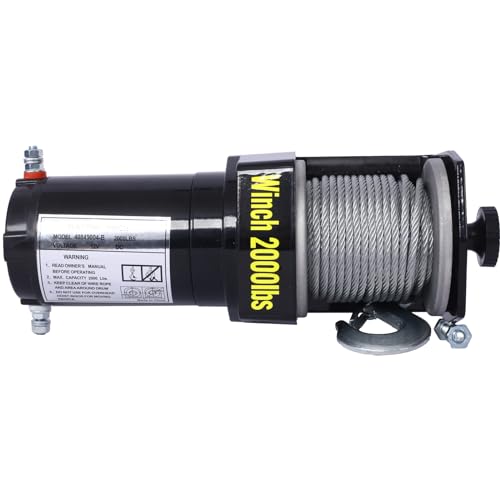 Gecheer winch eléctrico 2000lb ATV UTV con motor impermeable miniatura 7
