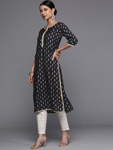 Image of Libas Womens Printed Silk Straight Kurta for Women Suit