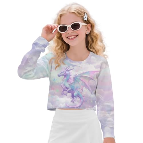 Crop Tops for Kids 5-6 Crewneck Long Sleeve Shirts for Girls Cute Kawaii Outdoor and Indoor