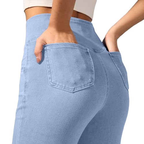 Jean évasé taille haute croisé en V parfait pour un look décontracté - 5