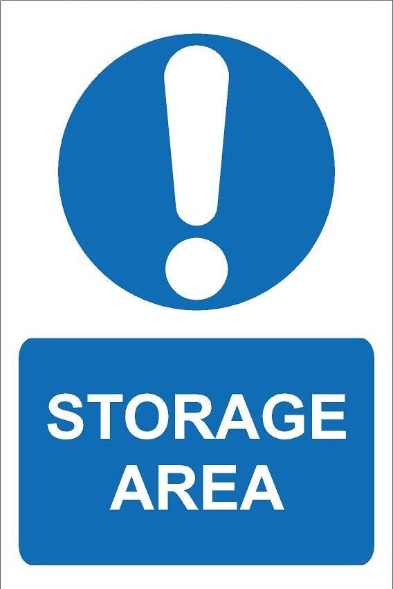 Storage area - 1mm flexible Plastic sign (600mm x 400mm)