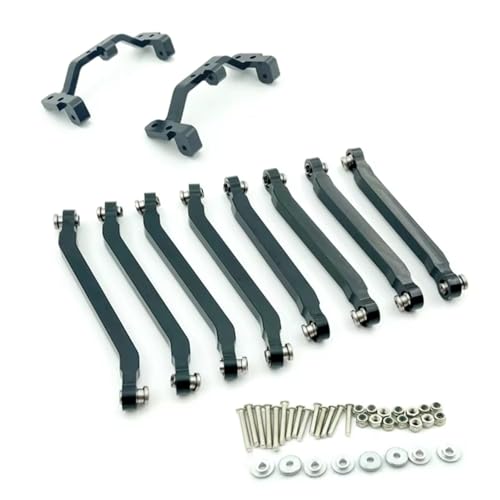 RC修理部品 For MN D90 D91 D96 D99 D99S MN90 1/12 8個入り メタルシャーシ プルロッド リンク サスペンション タイロッド RCカー アップグレードパーツ(Black with seat)