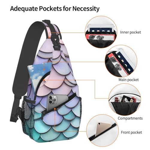 Mochila tipo bandolera de viaje mermaid rojo púrpura aqua miniatura 4